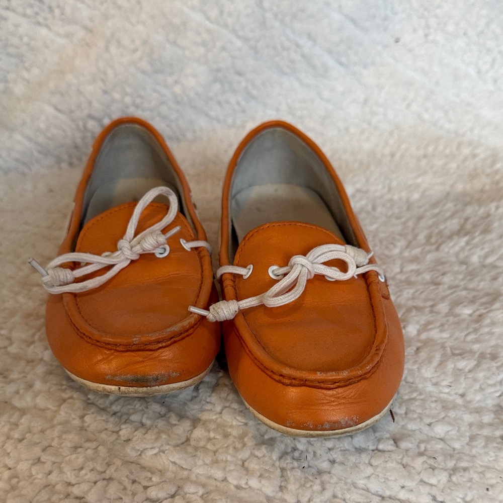 Cole Haan Women's Orange Moccasins with White Laces